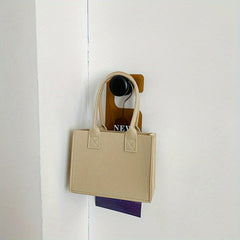 Felt Tote Bag Solid Handbag No Closure Gift Bag For Party