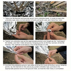 2pcs Camping First Aid Foil Blankets Insulated Waterproof Windproof