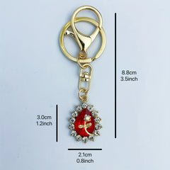 Rose Keychain Crystal Rhinestone Encrusted Bags Wallets Car Keys Pendant