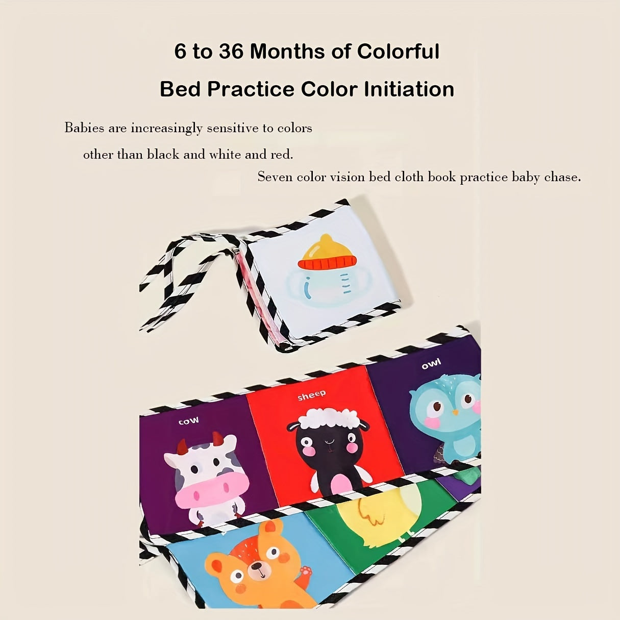 Baby Educational Cloth Book Animal Shape Bed Hanging Toy