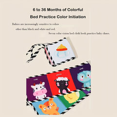 Baby Educational Cloth Book Animal Shape Bed Hanging Toy
