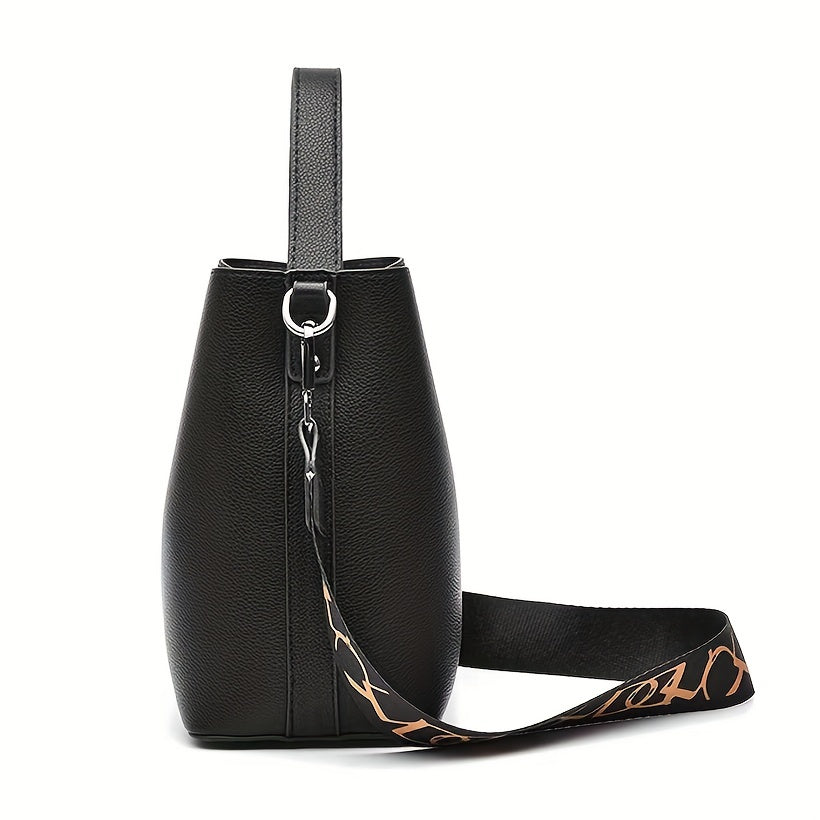 PU Leather Shoulder Bag Large Capacity Zipper Tote Handbag