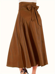  High Rise Belted A-line Skirt