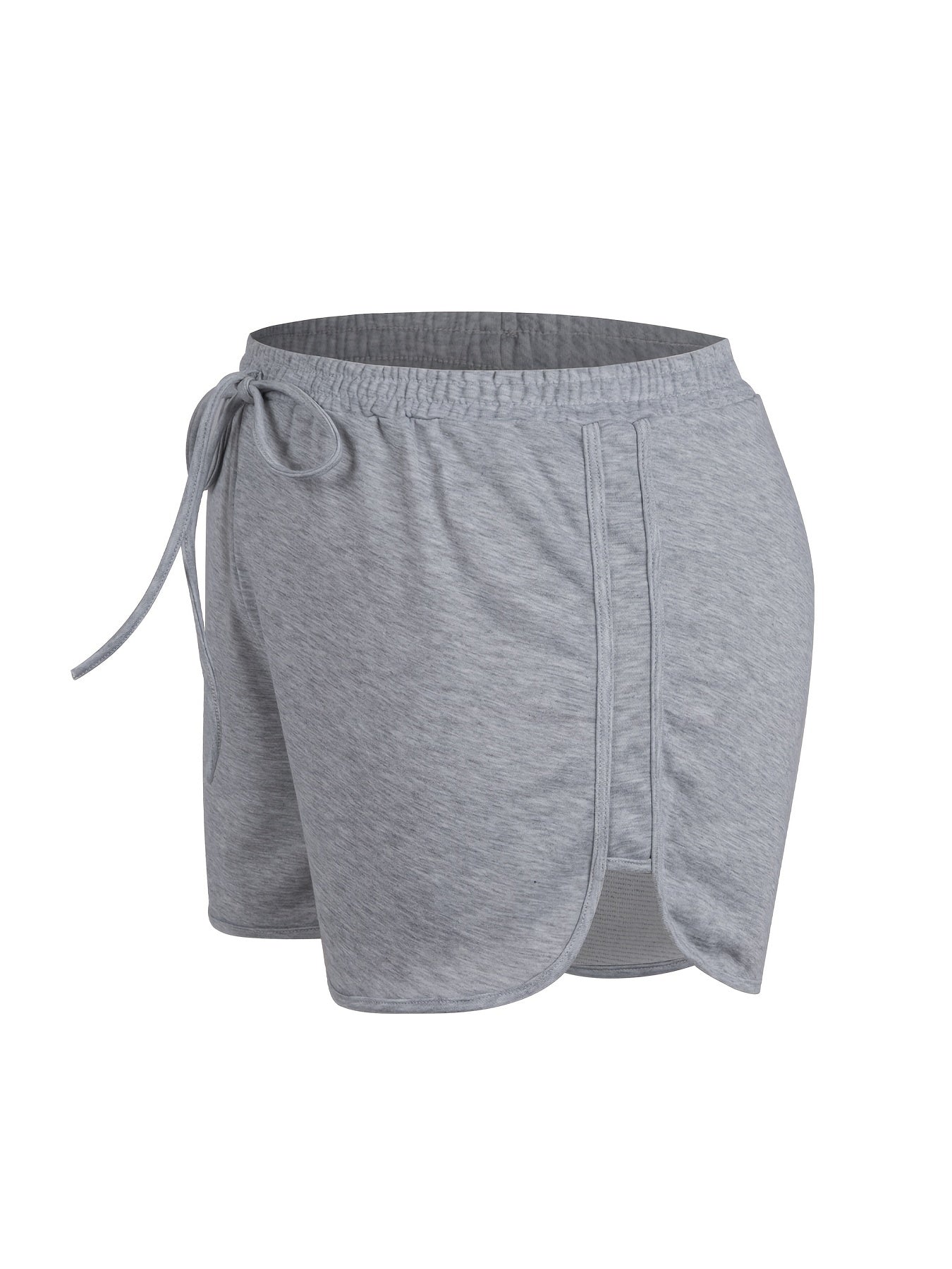  Basic Shorts Women's Plus Elastic Waist Tie Sporty Shorts
