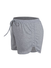  Basic Shorts Women's Plus Elastic Waist Tie Sporty Shorts