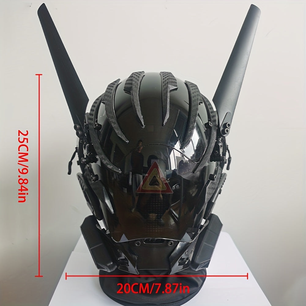 Red Light Wing Cyberpunk LED Mask Halloween Party Face Hood