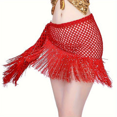 Belly Dance Hip Scarf Tassel Sequin Skirt Dance Props