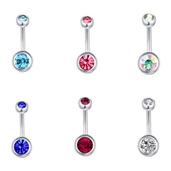 6pcs Surgical Steel 14G Navel Piercing Body Jewelry Men Women