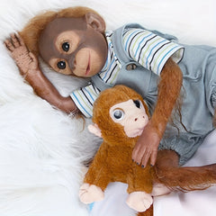 22" Reborn Monkey Soft Silicone Vinyl Doll Lifelike Real Newborn Toy