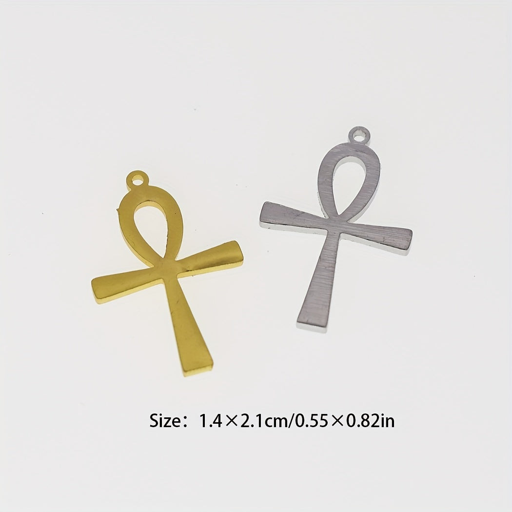 5pcs Cross Pendant Stainless Steel Necklace Jewelry Accessories