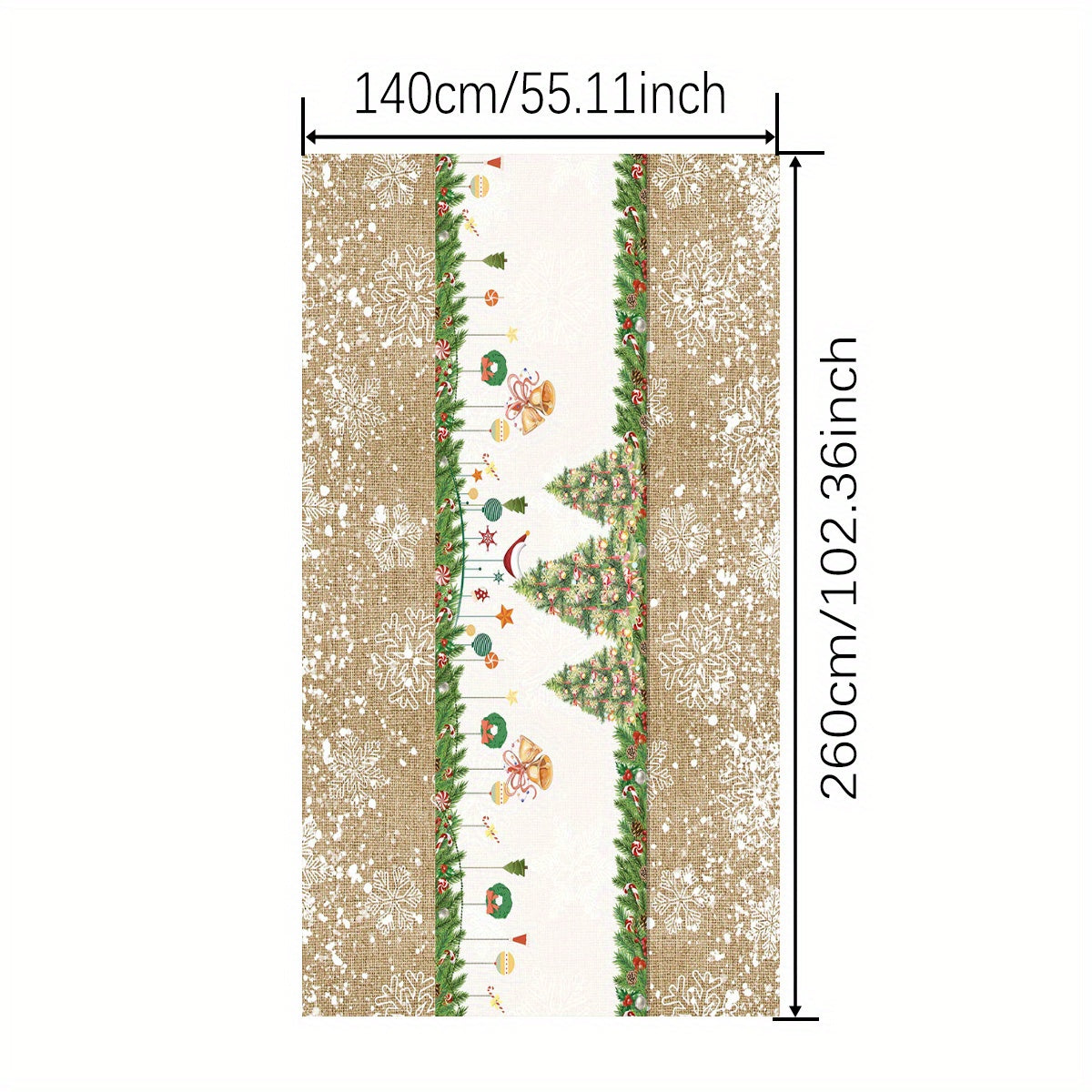 Polyester Christmas Tablecloth Tree Snowflake Table Cover
