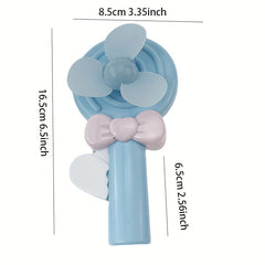 2pcs Mini Lollipop Shape Pocket Fan Portable Plastic Fan