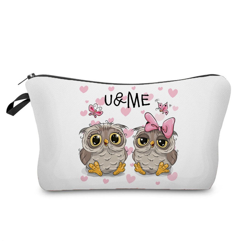 Owl Pattern Cosmetic Bag Foldable Makeup Storage Organizer Toiletry Wash Bag