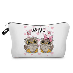 Owl Pattern Cosmetic Bag Foldable Makeup Storage Organizer Toiletry Wash Bag