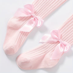 Baby Girls Knitted Leggings with Bowknot for Spring