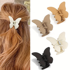 Butterfly Hair Claw Solid Banana Clip Non Slip Hair Styling Accessory