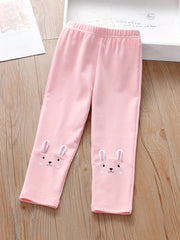 Girls' Bunny Embroidery Legging Pants For Kids