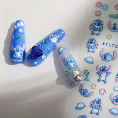 Matte Stitch Nail Stickers Hearts DIY Self Adhesive Decals