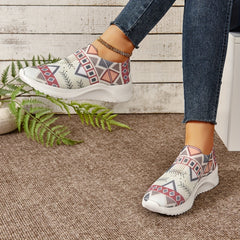 Women's Geometric Pattern Slip-on Running Shoes