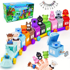 Treasure Game Matching Train with 10 Animal Puppets