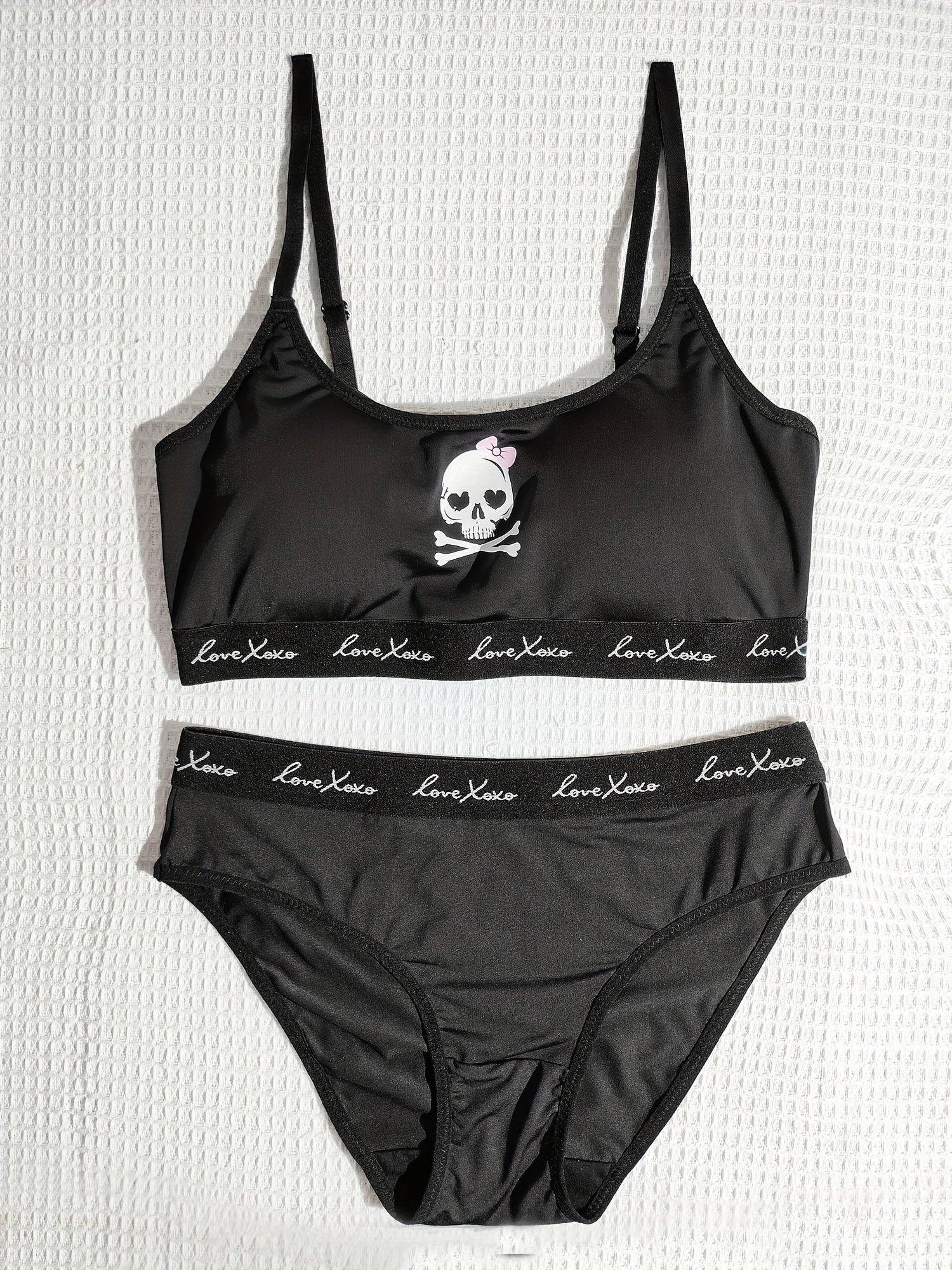 Skull Print Halloween Bra & Panties Set