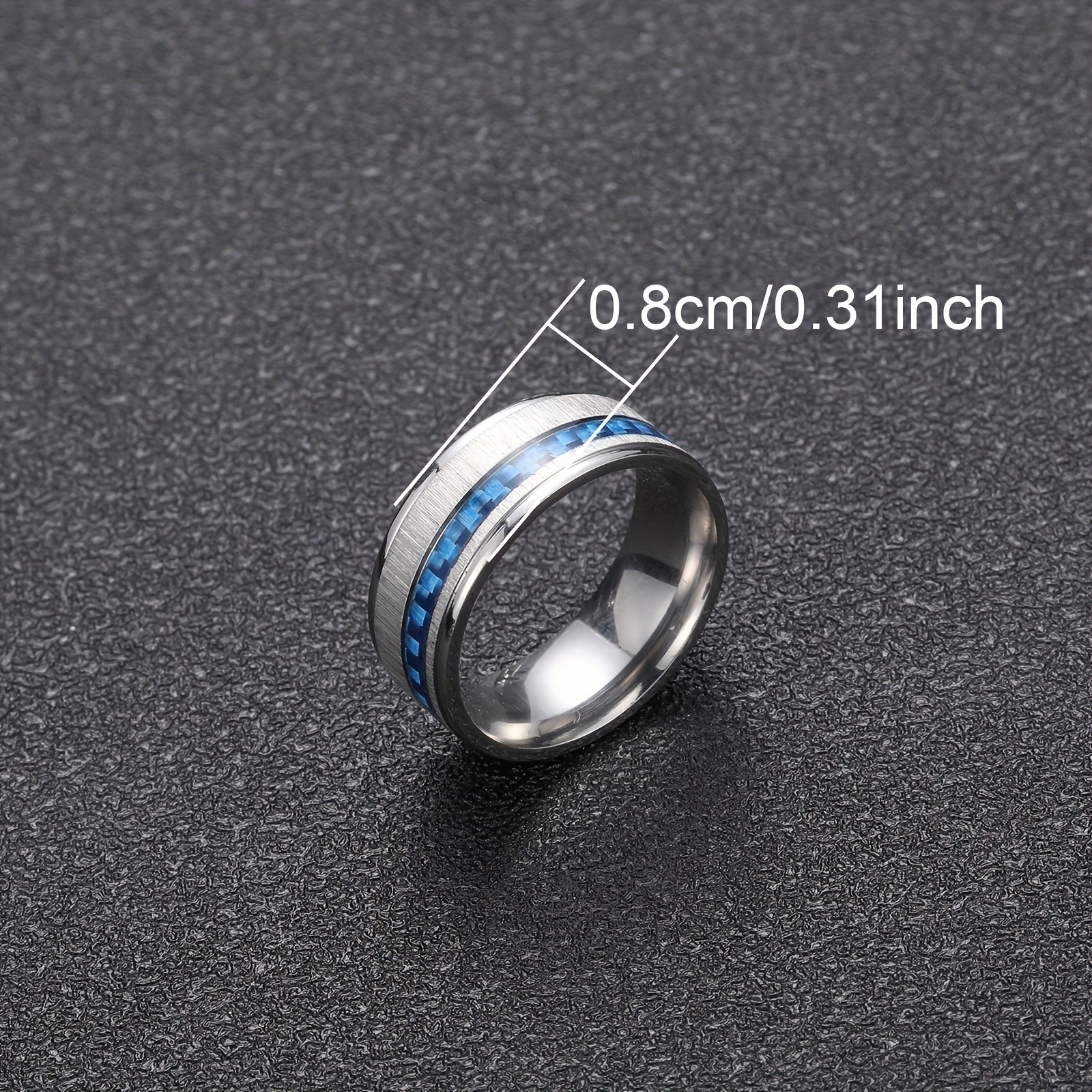 Men's Stainless Steel Sapphire Ring