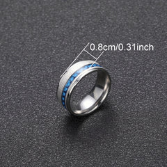 Men's Stainless Steel Sapphire Ring