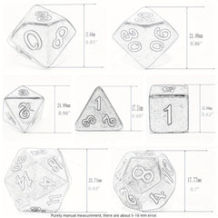 7pcs Antique Brown Polyhedral Dice Set for Board Games