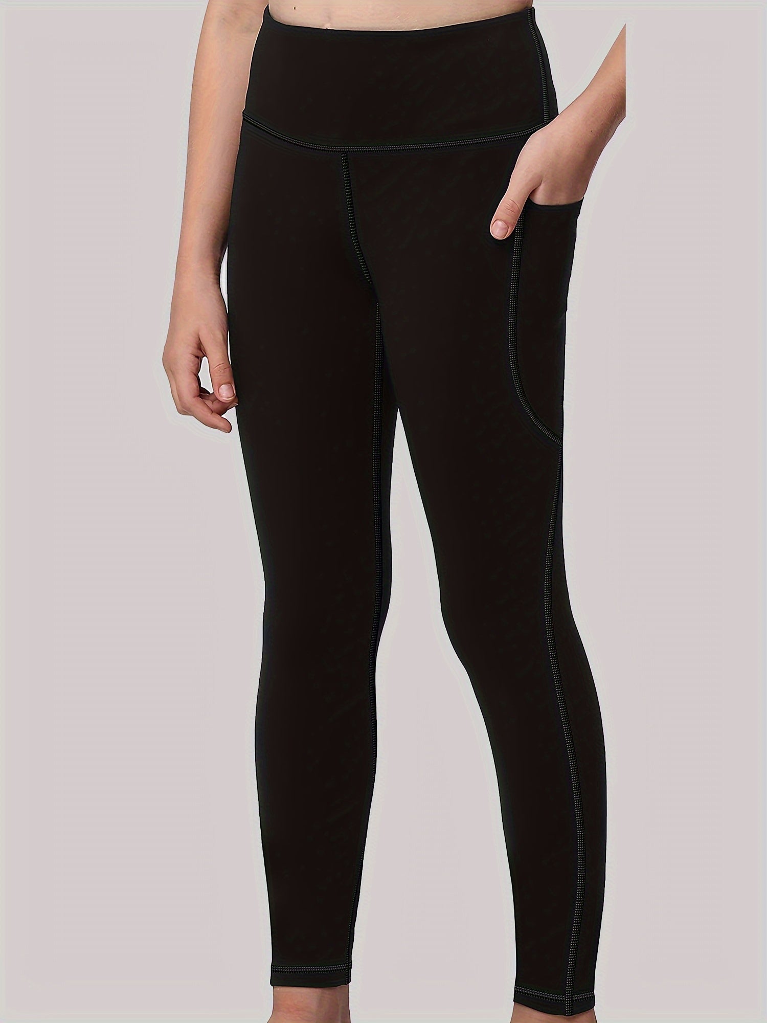 Girls Yoga Pants With Pocket Comfy Leggings Sports Dance Running Jogging