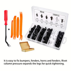 100pcs Car Universal Buckle Set Nylon Bumper Buckle Clip Kit