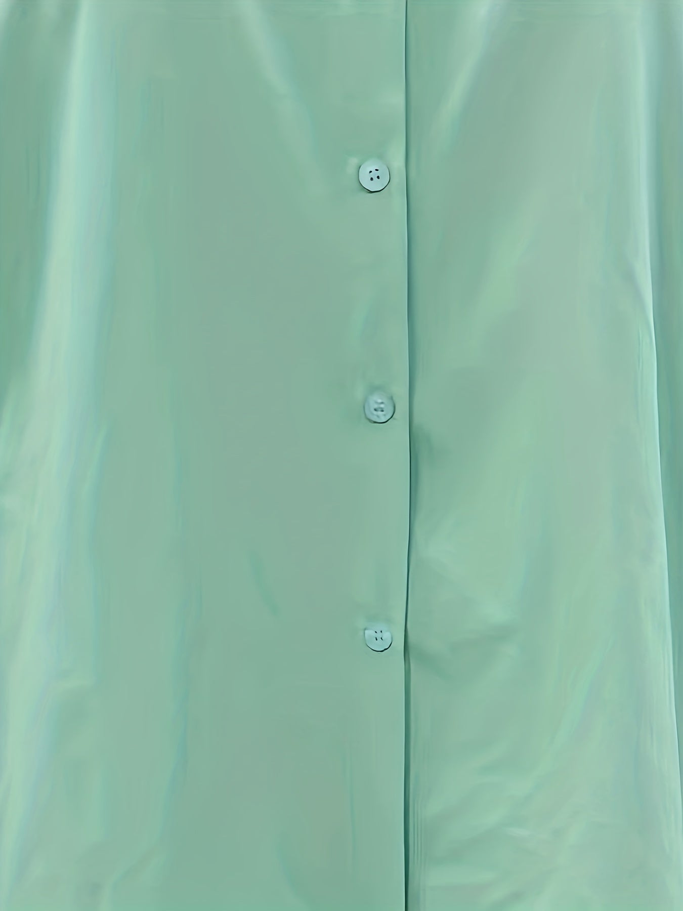  Solid Button Up Blouse & Pants Outfits 2 Piece Set
