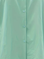  Solid Button Up Blouse & Pants Outfits 2 Piece Set