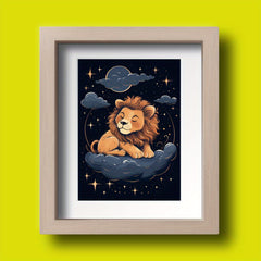 Sleepy Time For Baby Animals Poster A5 8.3x5.9 - Room Decor