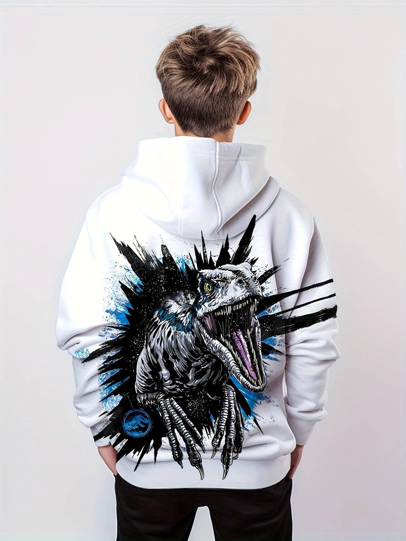Kids T-Rex 3D Print Hoodie Street Wear