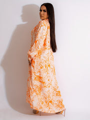 Leopard Print Deep V Neck Maxi Dress