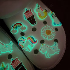 14pcs Rainbow & Unicorn Shoe Charms PVC Anime Sandals Decoration