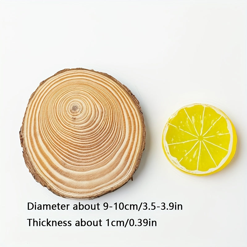 4pcs Natural Wooden Slices Round Wood Circles Tree Slices for DIY Crafts