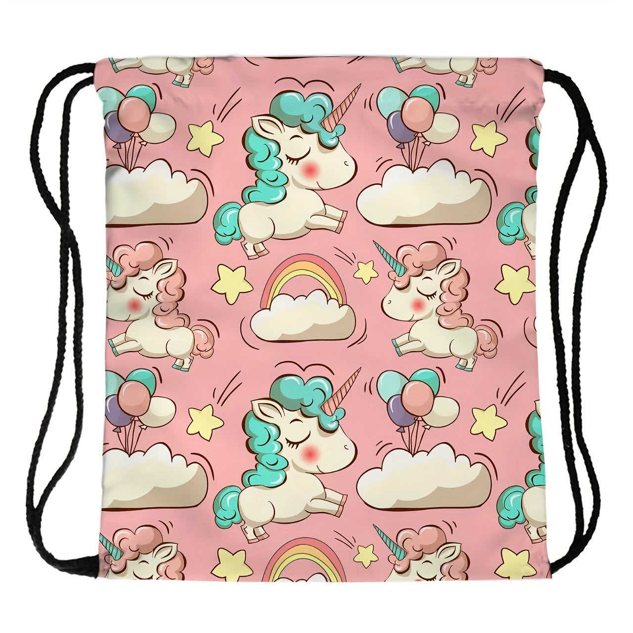 Unicorn Pattern Drawstring Sackpack Lightweight Backpack