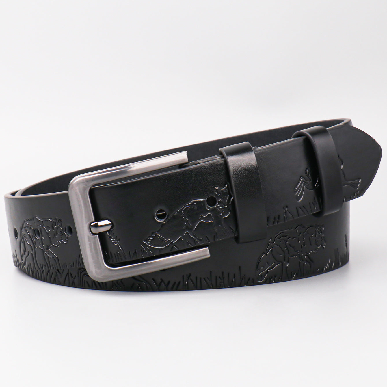 Forest Kingdom Animal Pattern Men's Casual PU Leather Belt