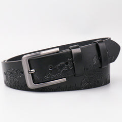Forest Kingdom Animal Pattern Men's Casual PU Leather Belt
