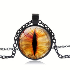 Cat Eye Dragon Eye Necklace Men Women Time Gemstone Pendant Clavicle Chain