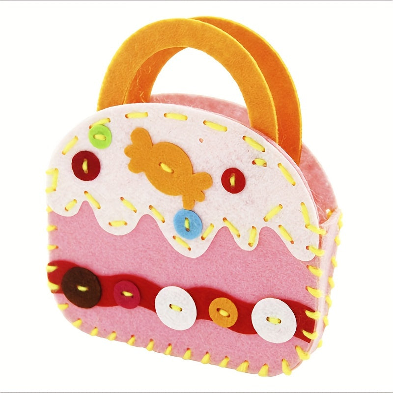 Kids Handbag Sewing Kit with Safety Needle & Felt Fabric