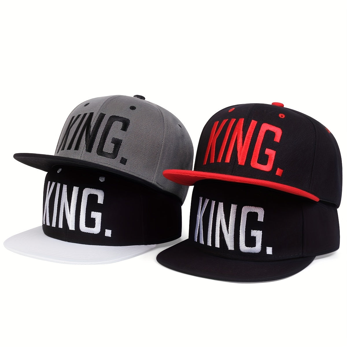 KING Embroidered Snapback Hat Hip Hop Block Unisex Baseball Cap