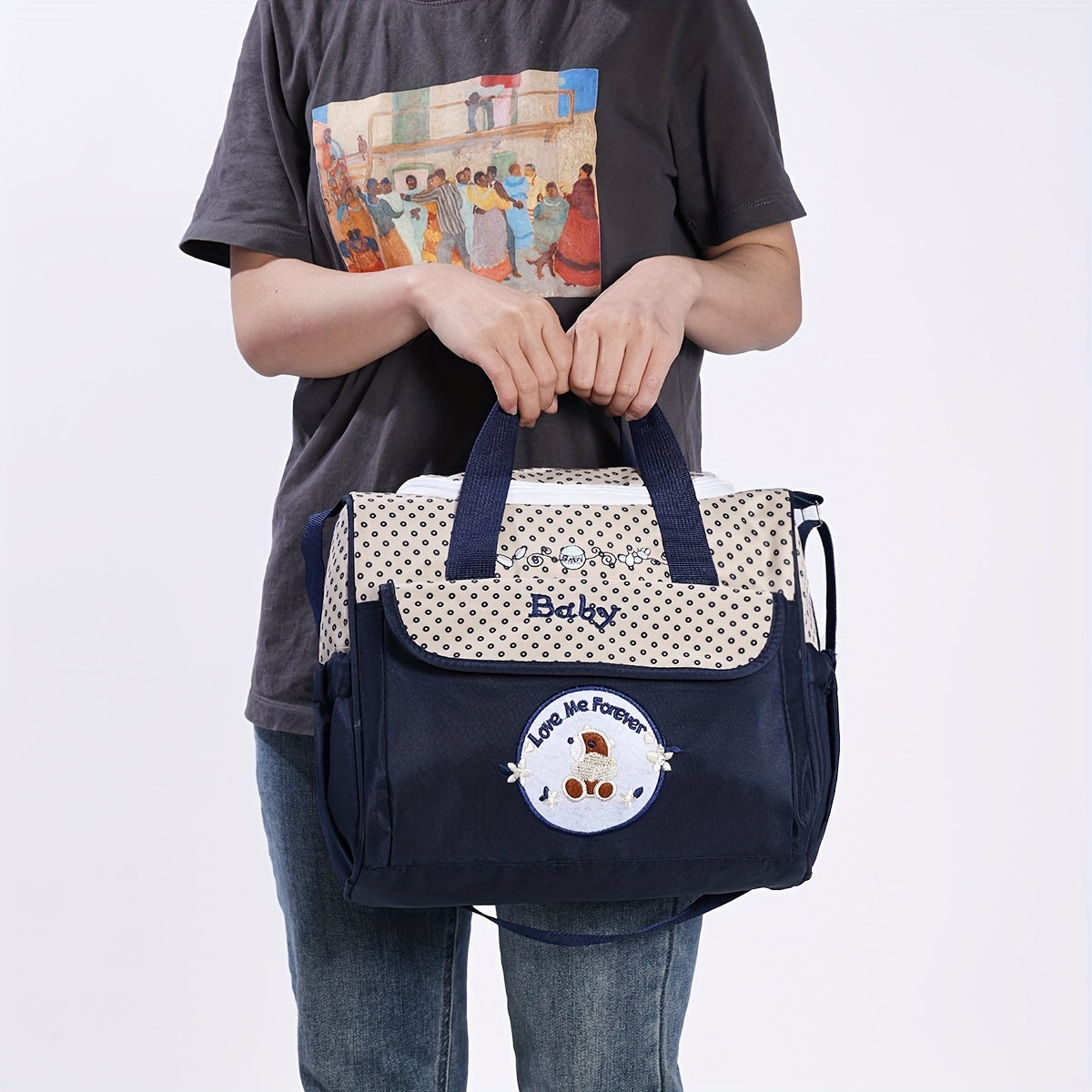 Animal Print Lightweight Messenger Bag for Travel Bear Diaper Bag