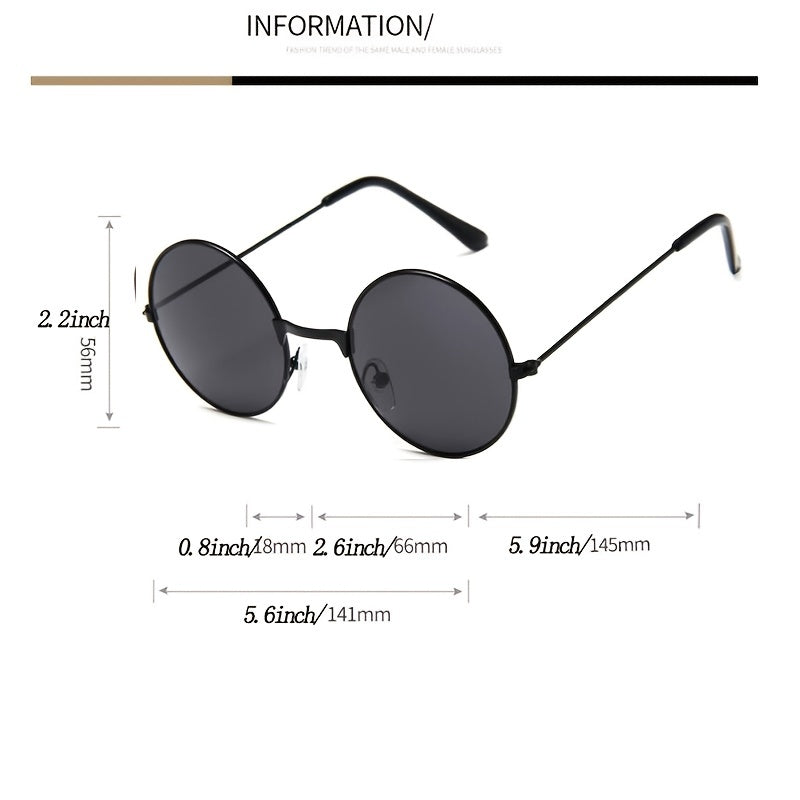 Retro Round Frame Sunglasses Colorful Reflective Glasses