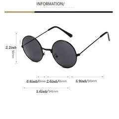 Retro Round Frame Sunglasses Colorful Reflective Glasses
