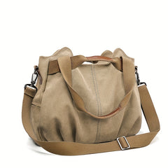 Casual Canvas Tote Bag Layer Shoulder Bag Vintage Storage Handbag