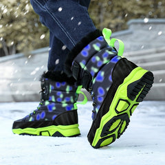 Boy's High Top Snow Boots Warm Fleece Cozy Ankle Boots