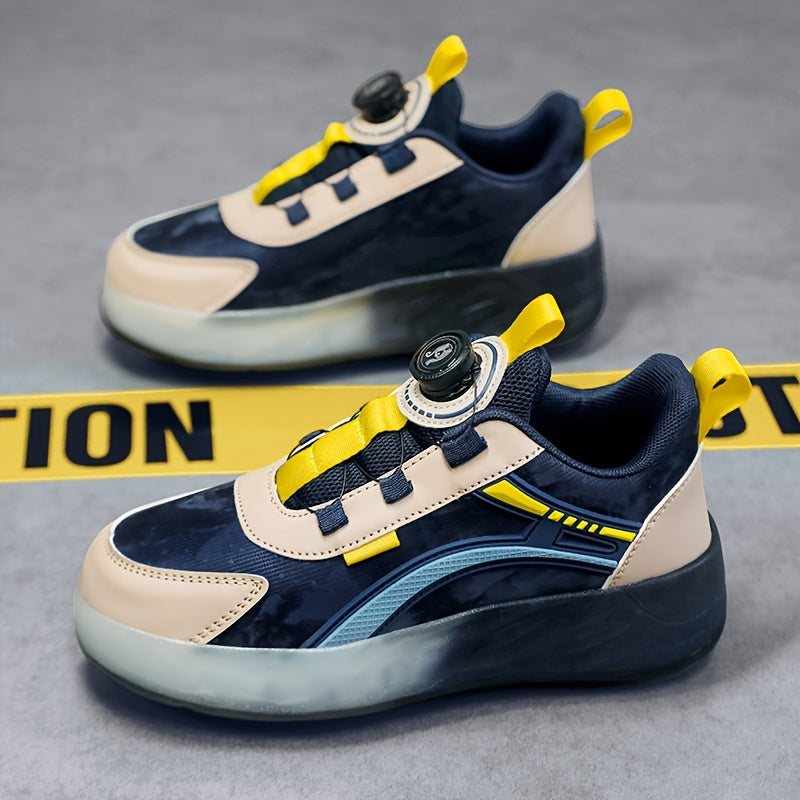 Boy's Breathable Roller Shoes With Rotating Buckle