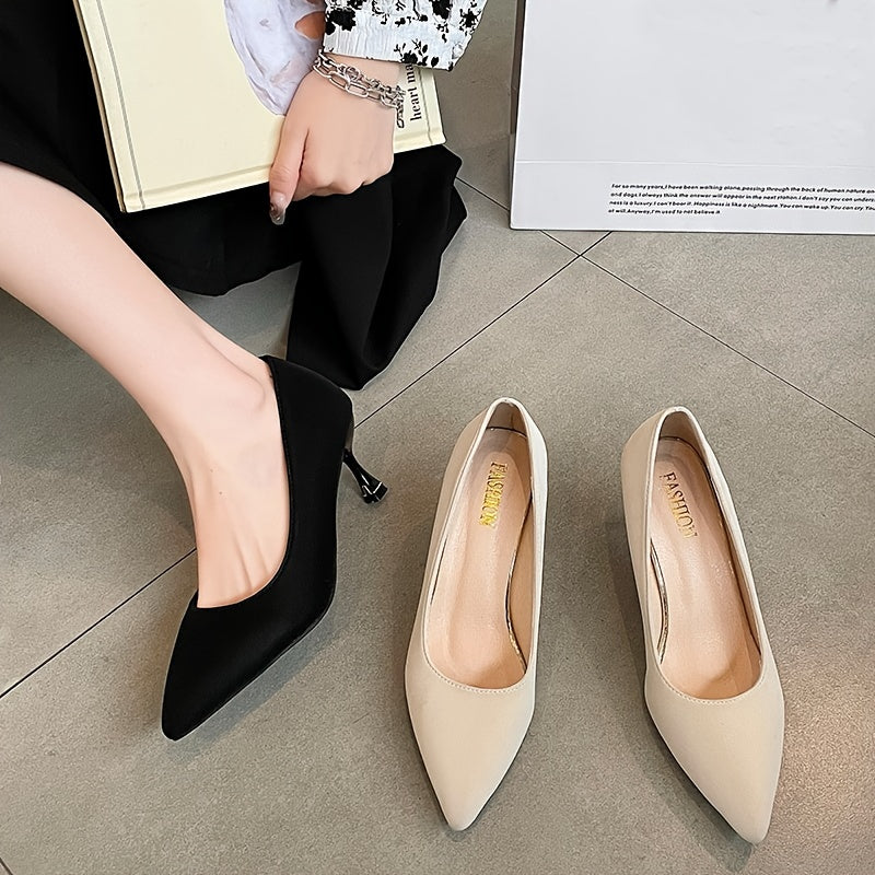 Women's Pointed Toe Stiletto Heels Slip On Soft Sole Sexy Dress Court Pumps